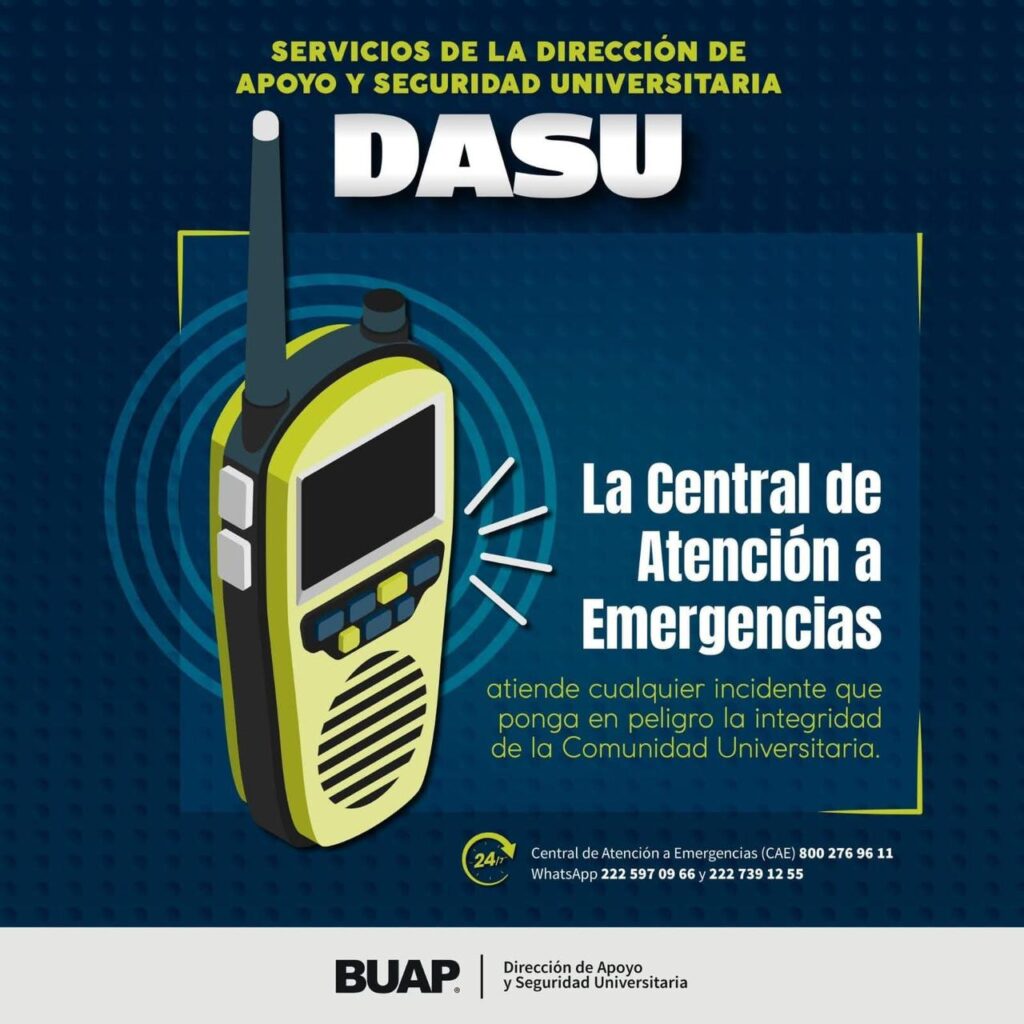 BUAP exhorta a estudiantes a llamar al CAE ante cualquier amenaza o riesgo