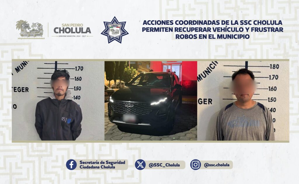 En San Pedro Cholula recuperan vehículo robado