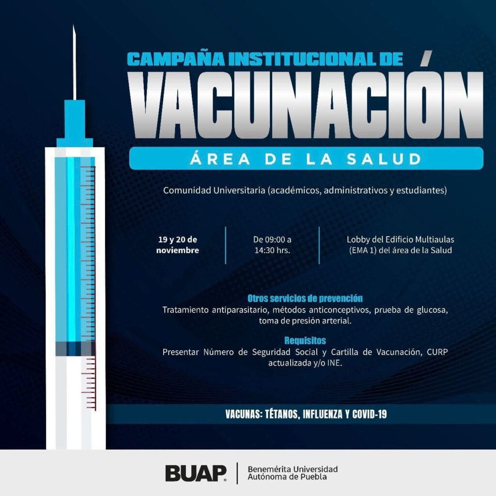 Campaña de vacunación en la BUAP contra enfermedades invernales: Lilia Cedillo