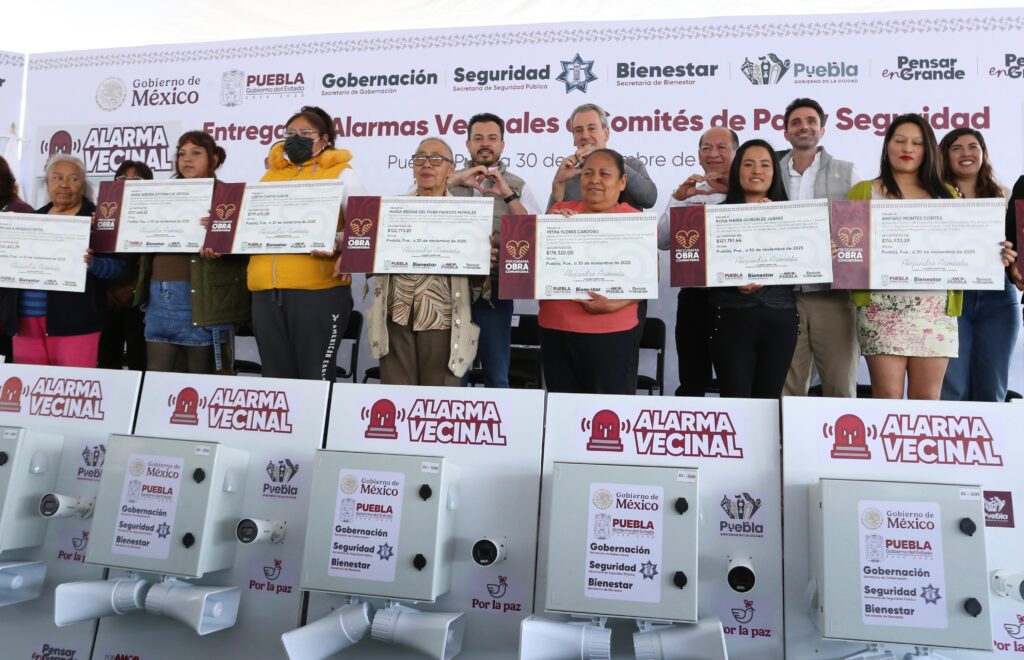 Con Alarmas Vecinales y Obra Comunitaria, gobierno estatal refuerza seguridad en Puebla capital