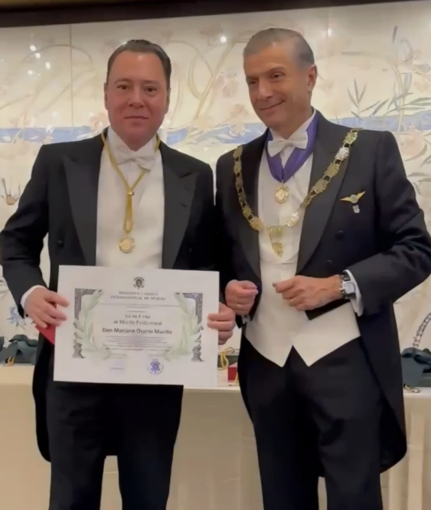 Mariano Osorio recibió en España la distinción de la Honorífica Orden Internacional de Mérito