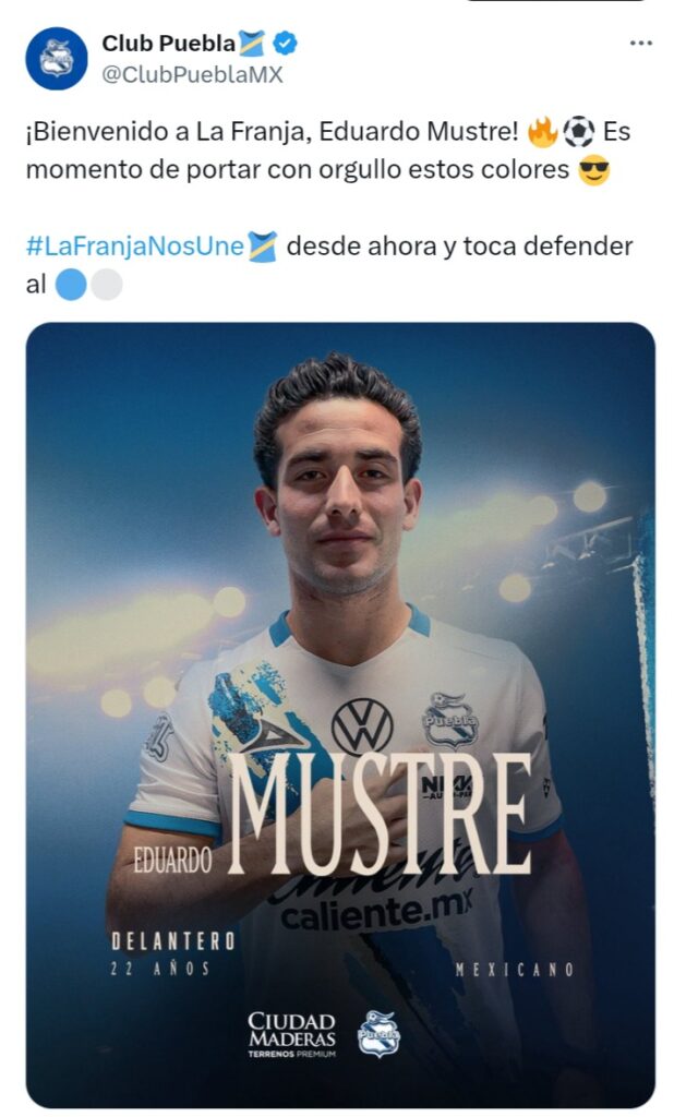 Puebla FC anunció a Eduardo Mustre e Ignacio Puch como refuerzos