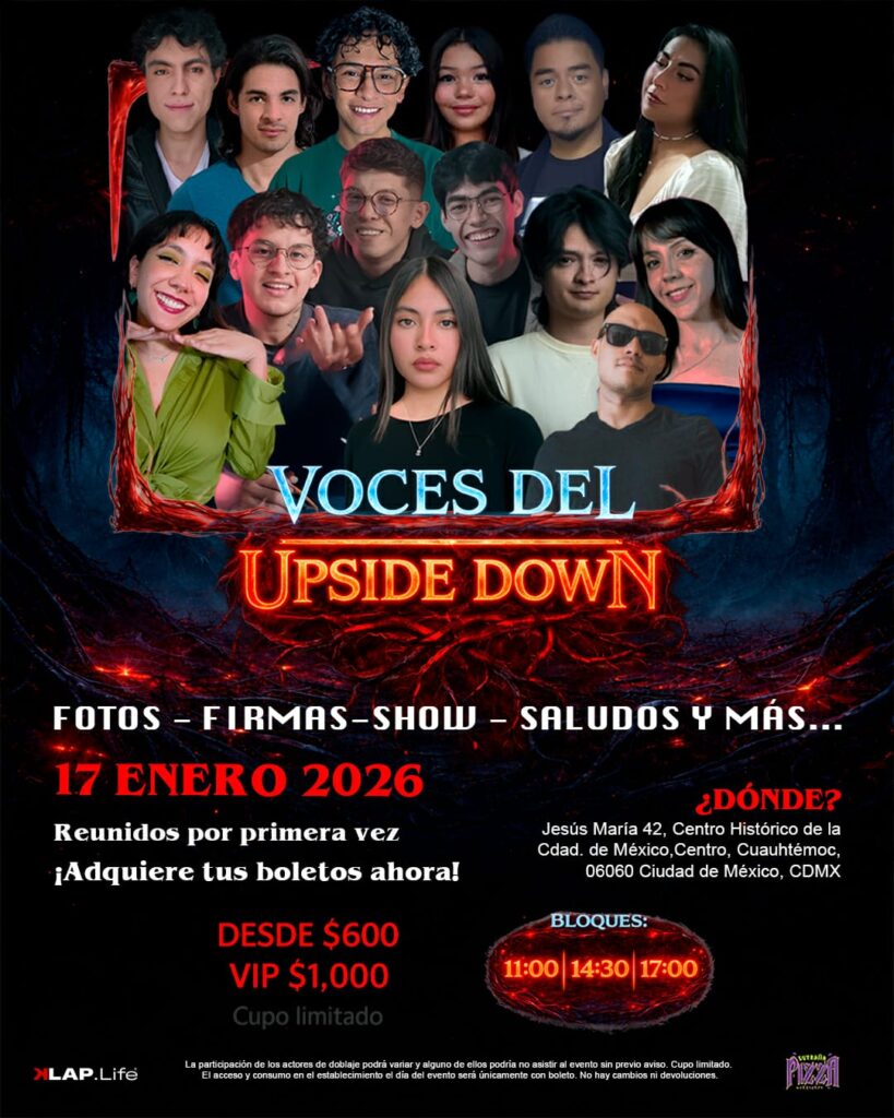 “Voces del Upside Down”: un encuentro con  las y los artistas de doblaje en nuestro idioma de “Stranger Things” con el público