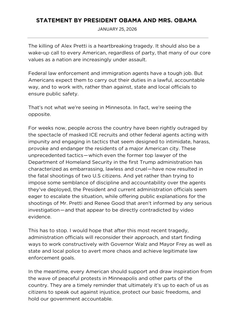 Obama afirma que tiroteo en Minneapolis debe ser una llamada de atención para EEUU