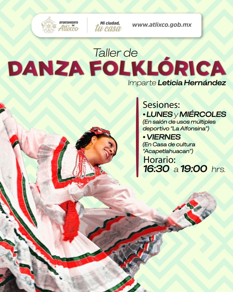 ¡Participa en los talleres de danza y cartonería de Atlixco!