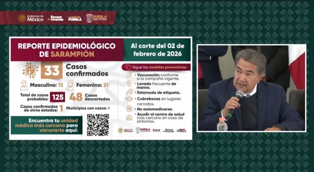 33 enfermos de sarampión en Puebla: Salud