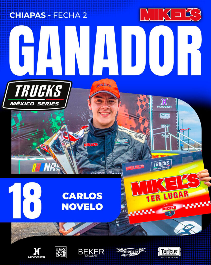 Carlos Novelo se impone en Chiapas y gana la segunda fecha de Trucks México Series 2026