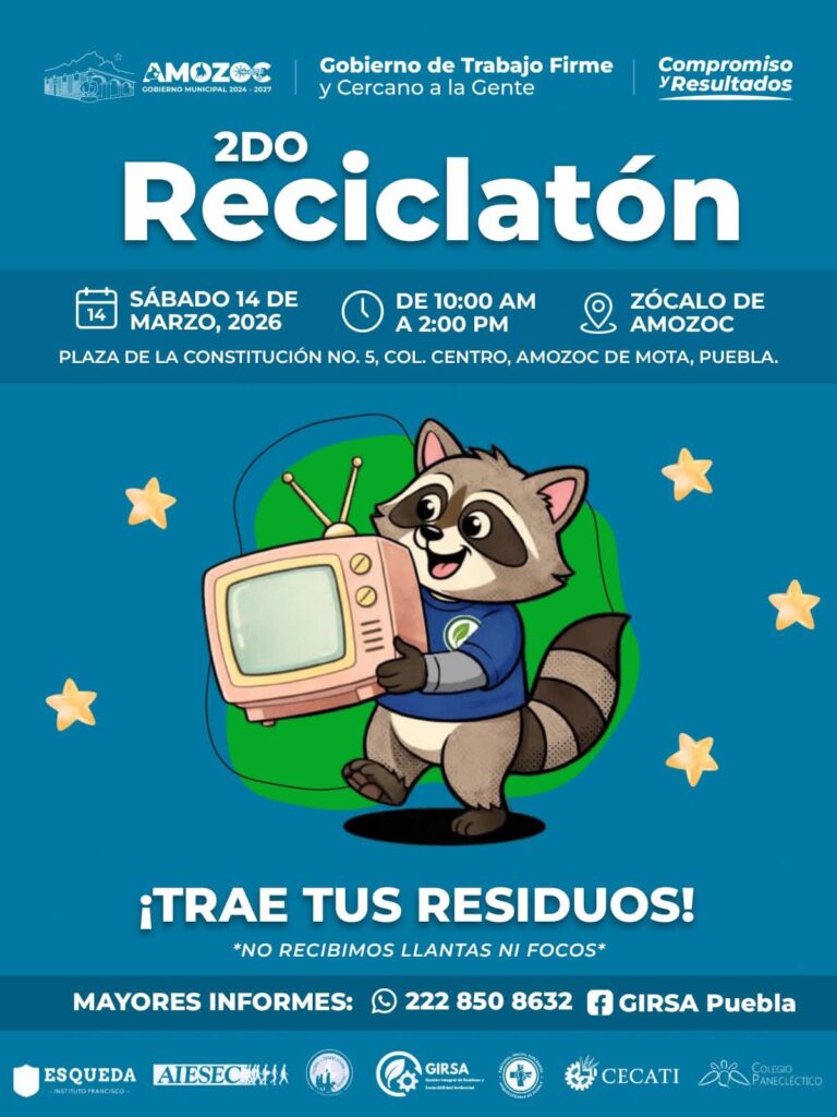 Con el 2º reciclatón, Amozoc continúa acciones a favor del planeta