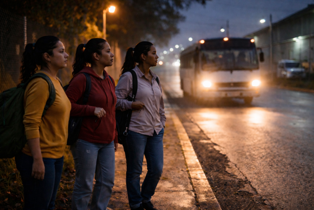 Transporte de personal: el factor operativo que influye en la seguridad de las mujeres en la manufactura