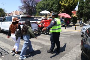 Mantienen operativo de seguridad en Puebla capital