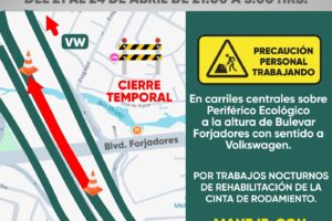 ¡ALERTA!: Anuncian tendido nocturno de carpeta en Periférico Ecológico
