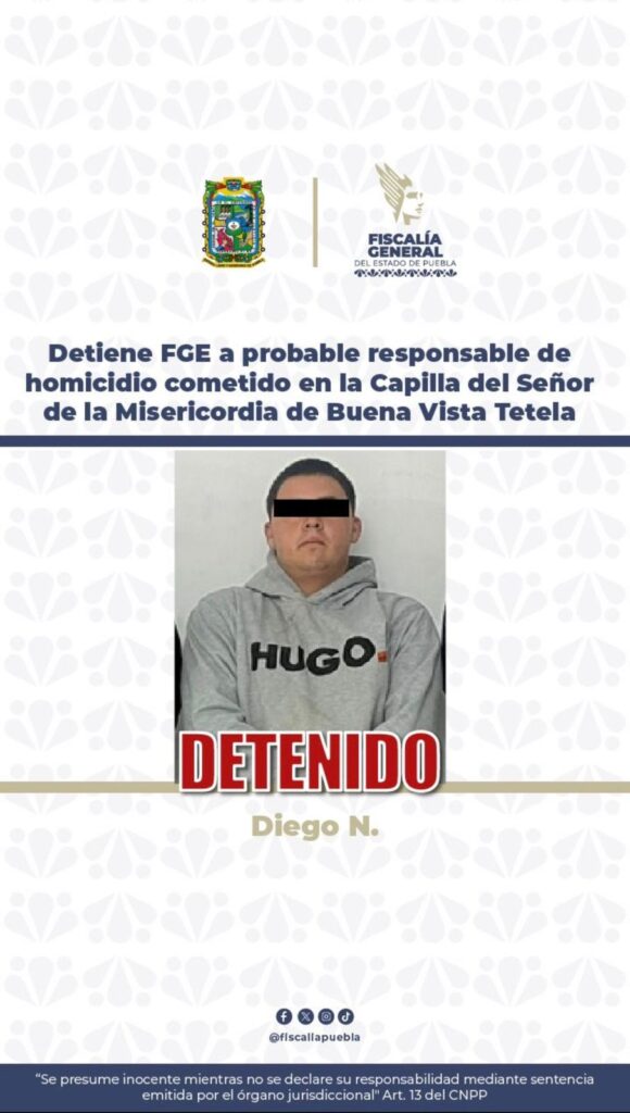 ¡Acusado de asesinar a un hombre en una iglesia de Puebla capital!