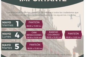 Ayuntamiento de Puebla informa días y horarios de Tesorería del 1 al 5 de mayo