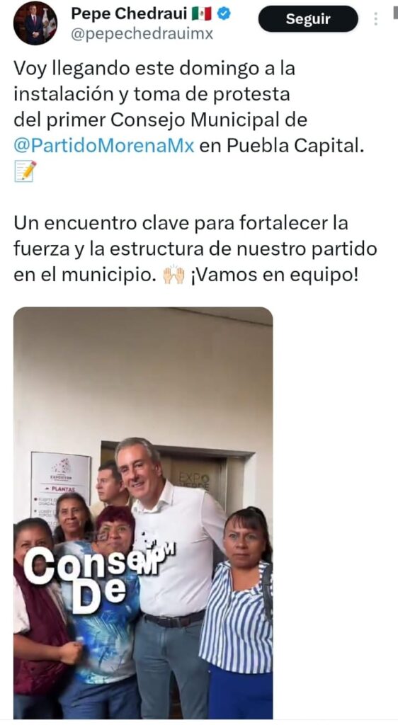Pepe Chedraui participa en el primer Consejo Municipal de Morena 