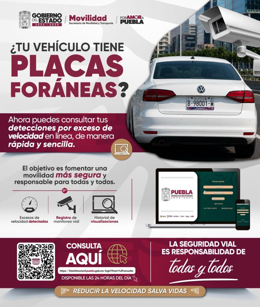 Ya se pueden consultar en Puebla las multas para placas foráneas