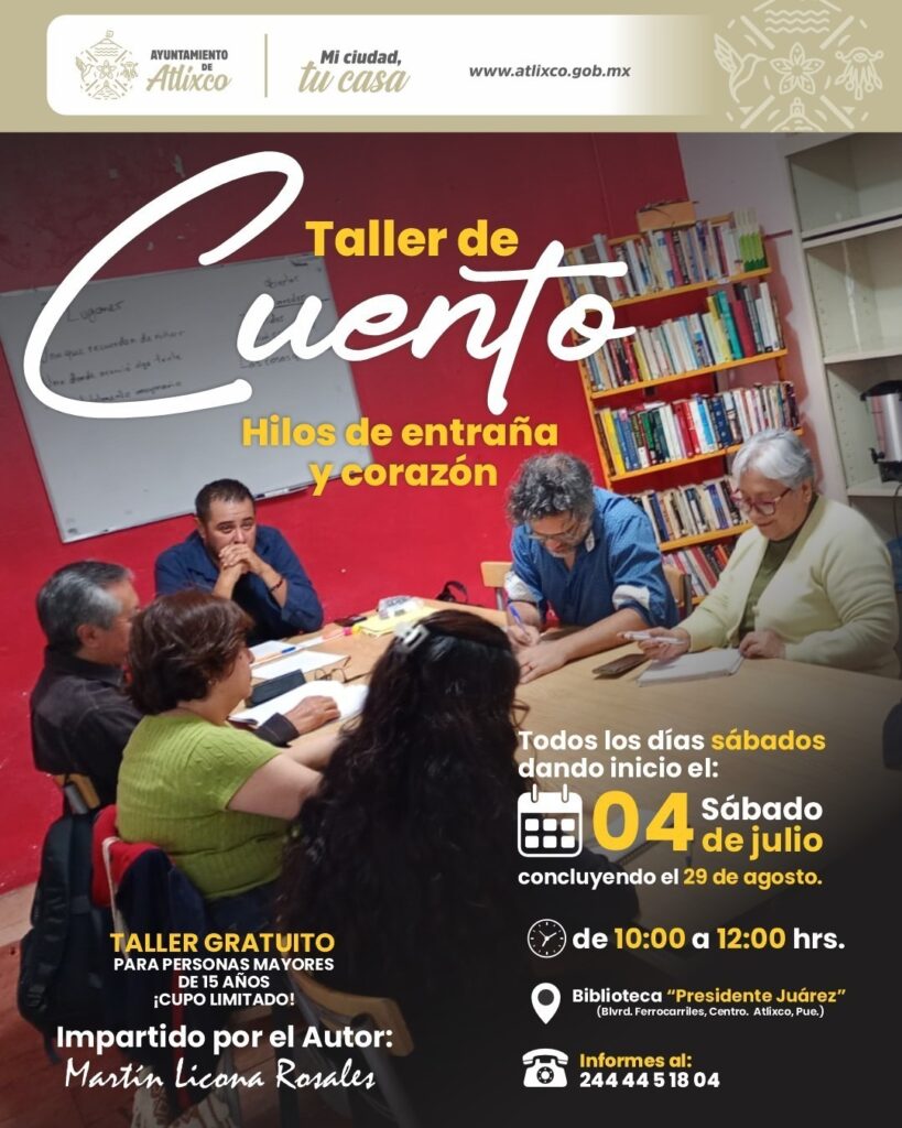 Apúntate en el taller GRATUITO de cuento en Atlixco!!!