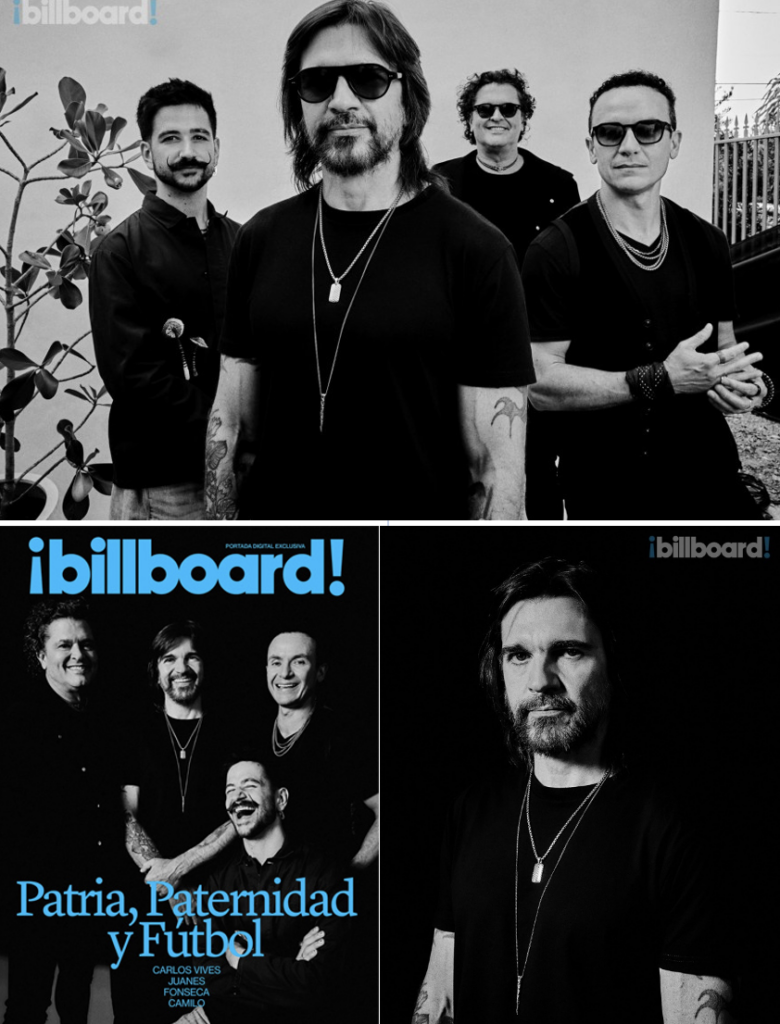 Juanes deslumbra en la portada de Billboard Español junto A Carlos Vives, Fonseca y Camilo