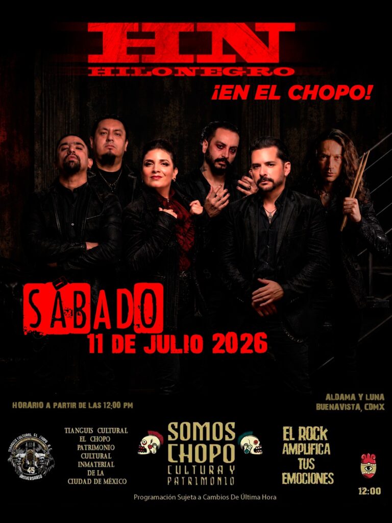 Después del éxito en Rockotitlán, Hilo Negro ofrecerá concierto este sábado 11 de julio en el Tianguis Cultural del Chopo