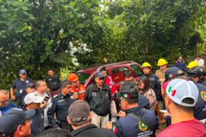 Sigue la búsqueda de cuatro personas atrapadas en la Gruta de Chichicazapa, Cuetzalan