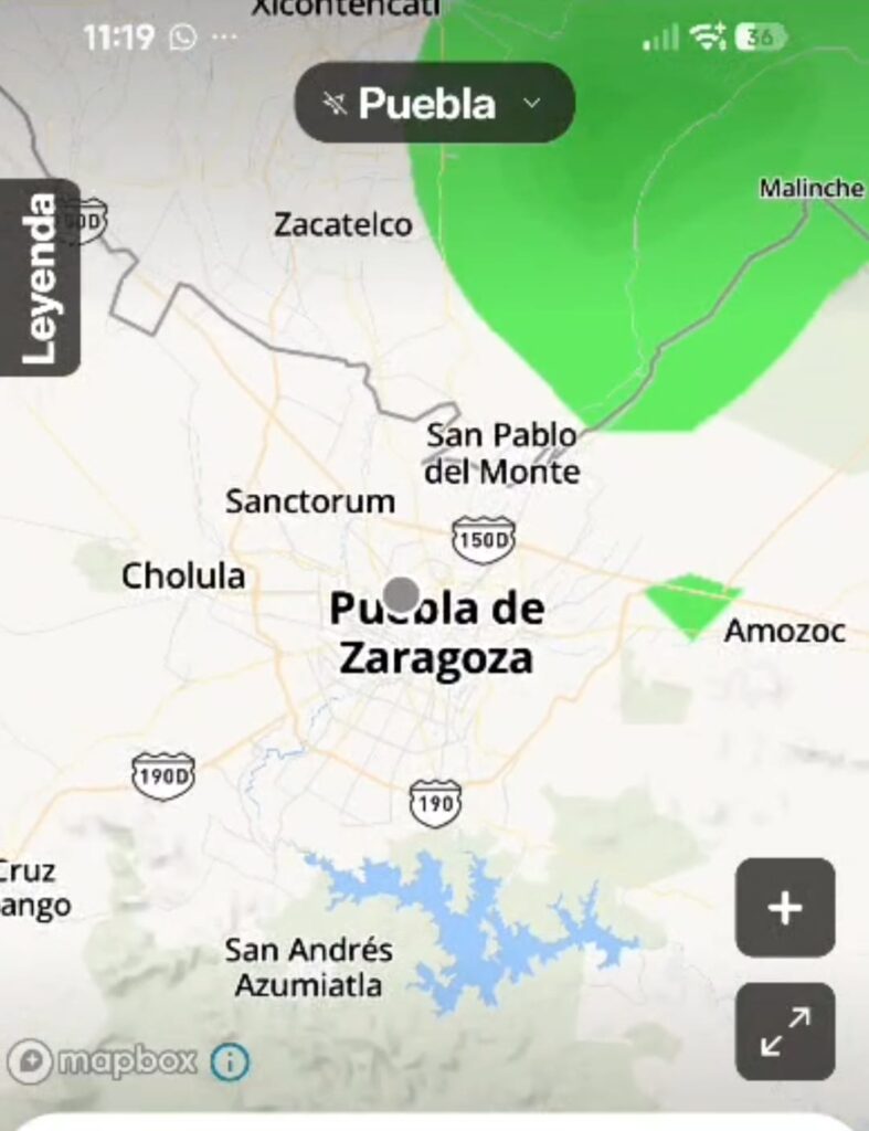 Este viernes, se esperan lluvias en Puebla capital a partir de la 1 pm