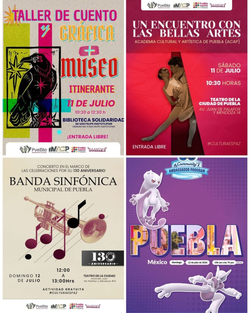 Te presentamos la cartelera para el fin de semana en la Angelópolis