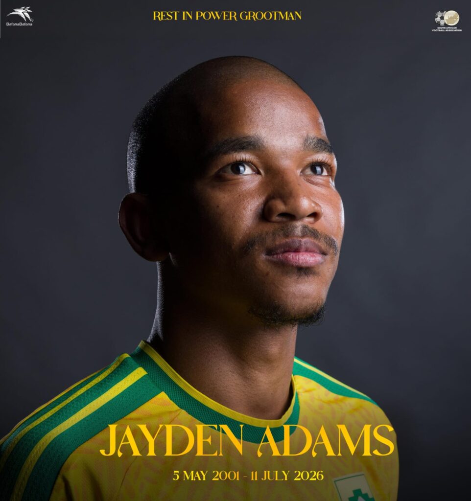 Luto en Sudáfrica: fallece Jayden Adams a los 25 años tras disputar el Mundial 2026