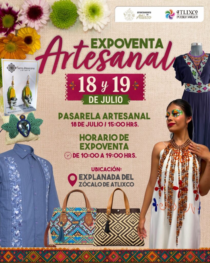 Anuncian expoventa y pasarela artesanal en Atlixco