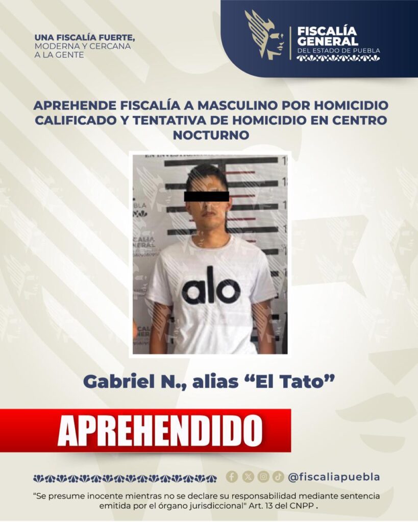 ¡Cayó uno de los monstruos que quemaron antro y mataron a siete en Puebla capital en noviembre del año pasado!