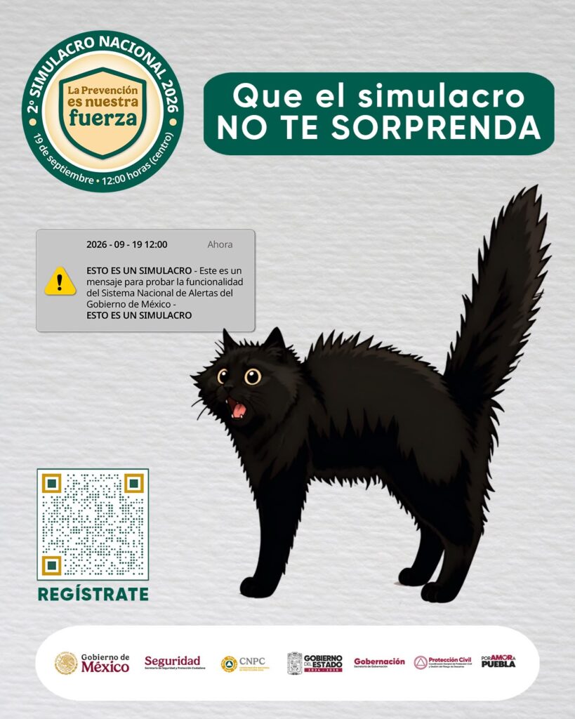 Anuncian segundo Simulacro Nacional 2026 el 19 de septiembre