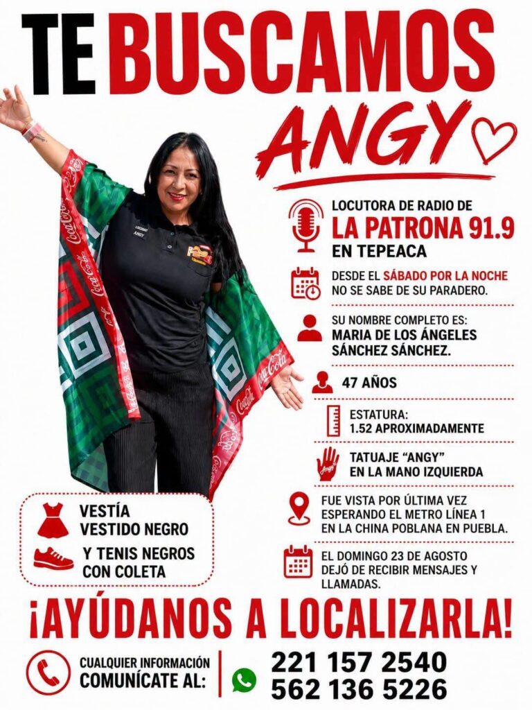 Buscan a locutora de radio de Tepeaca desaparecida en Puebla capital
