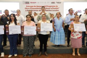 Armenta entregó recursos de Obra Comunitaria a 4 mil personas en la capital del estado