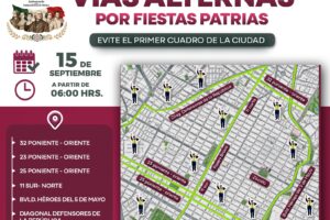 ¡Ojo con los cierres viales en Puebla capital por las Fiestas Patrias 2026!