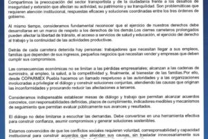 Empresarios y representantes sindicales piden evitar cierres carreteros